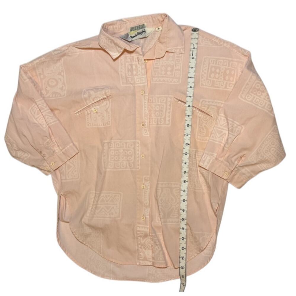 Diane Von Furstenberg Boxy Blouse Womens Medium Oversized Pink Pastel Vintage - Picture 8 of 9